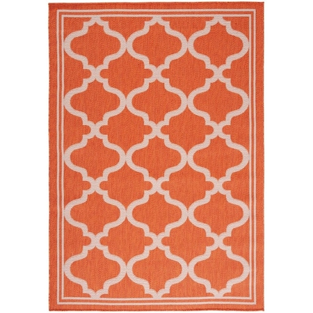 Safavieh 9 x 12 ft. Bermuda Indoor & Outdoor Rectangle Power Loomed Rug Rust & Ivory BMU810P-9